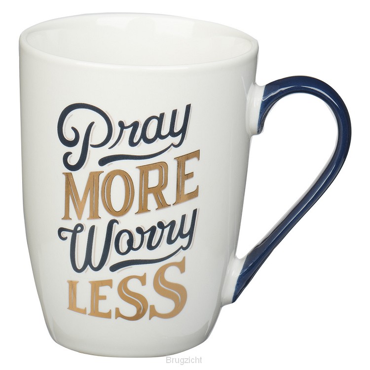 Pray More Worry Less Navy and Gold