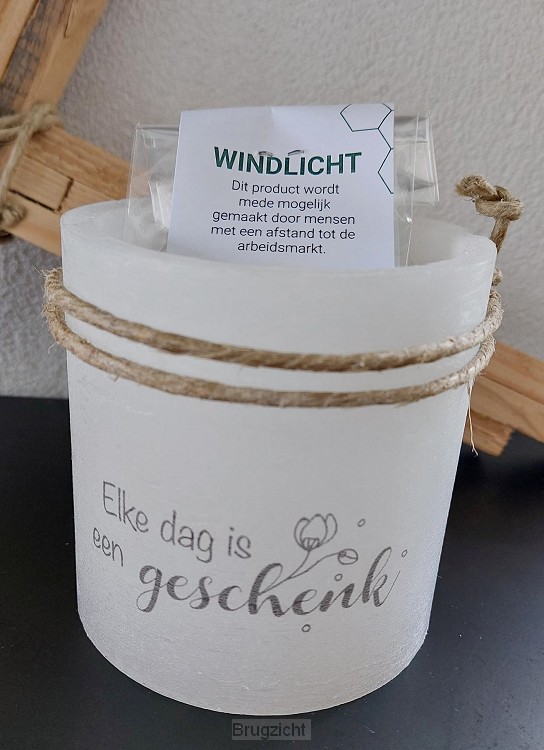 windlicht Elke dag is een geschenk