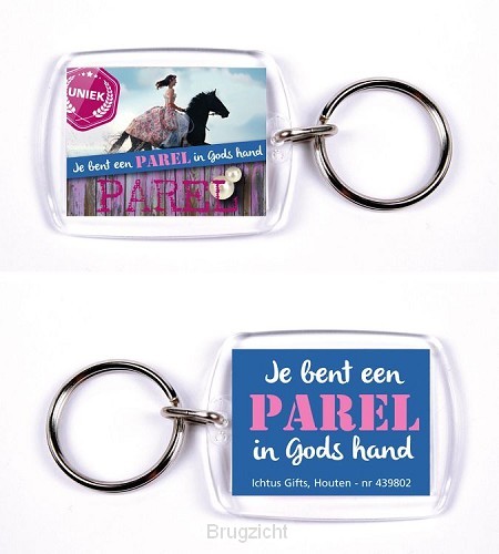 Sleutelhanger meisje je bent een parel