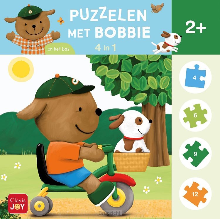 Puzzelen met Bobbie. 4-in-1-puzzel In he