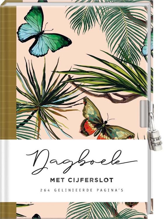 Dagboek met cijferslot voor volwassenen - Butterfly