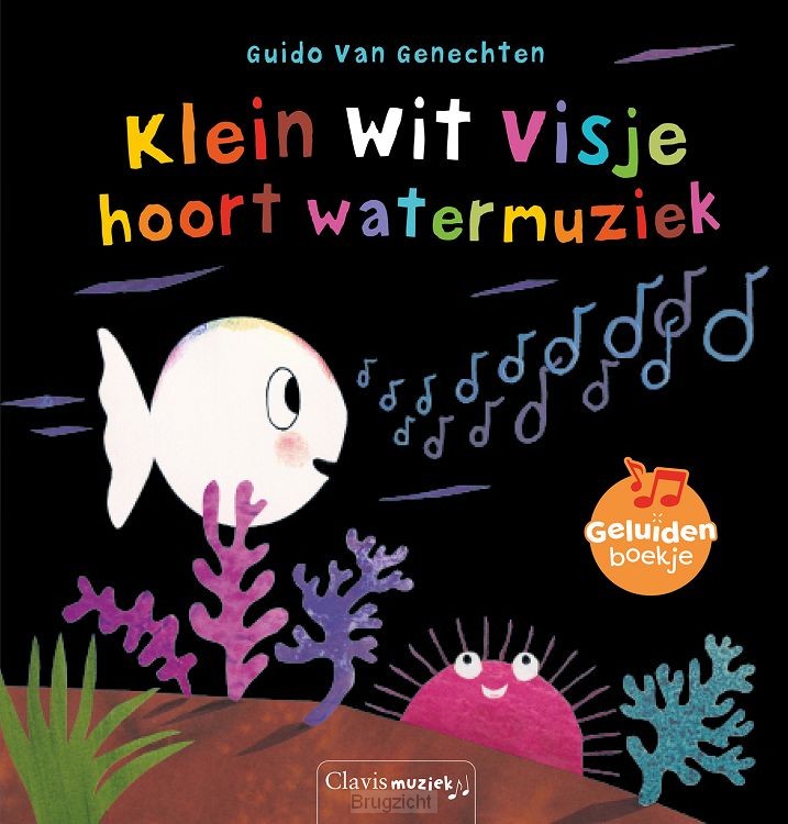 Klein wit visje hoort watermuziek