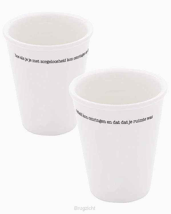 Porseleinen beker 'Hoe als je je' set van 2