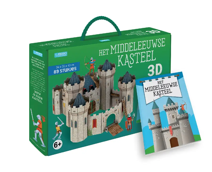 Het middeleeuws kasteel - Boek + 3D-puzzel