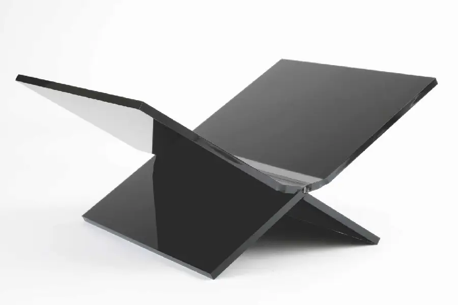 Boekenstandaard perspex middel design mat zwart