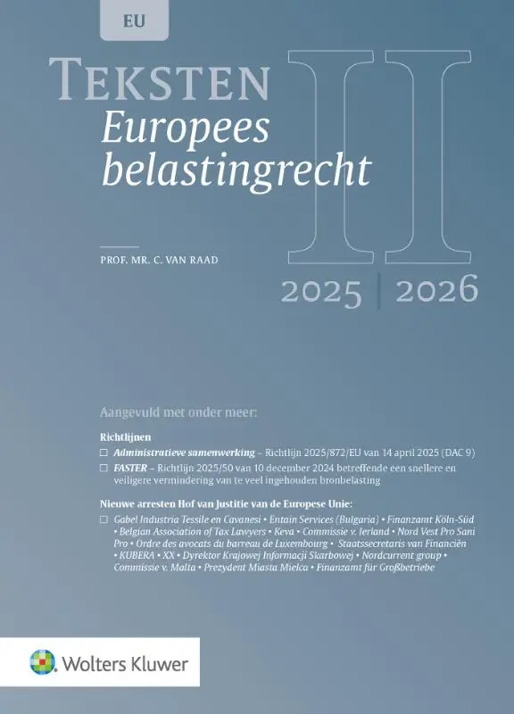 Teksten Europees belastingrecht 2025/2026