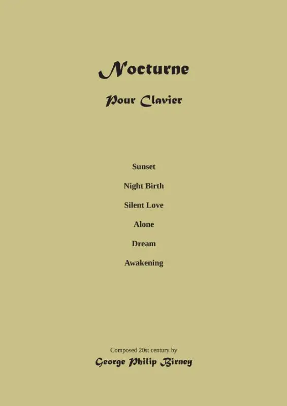 Piano Nocturne: Composition Musical Score
