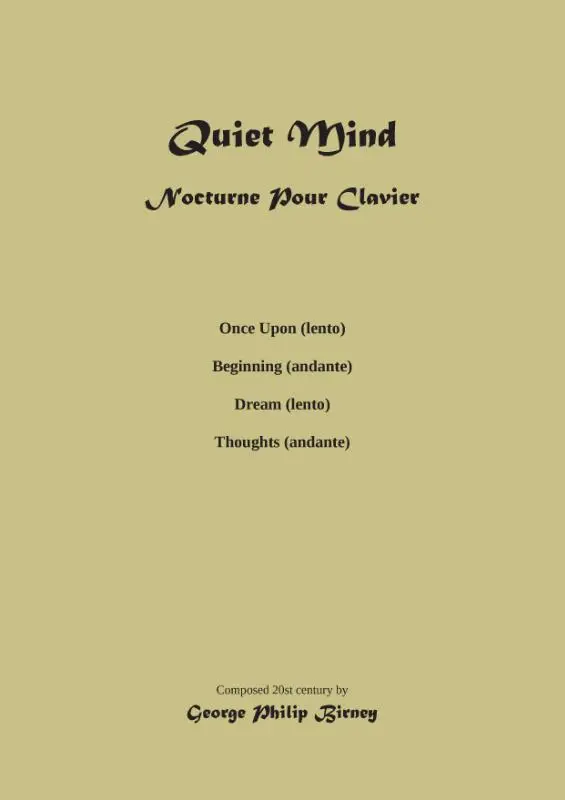 Quiet Mind Nocturnina pour Clavier
