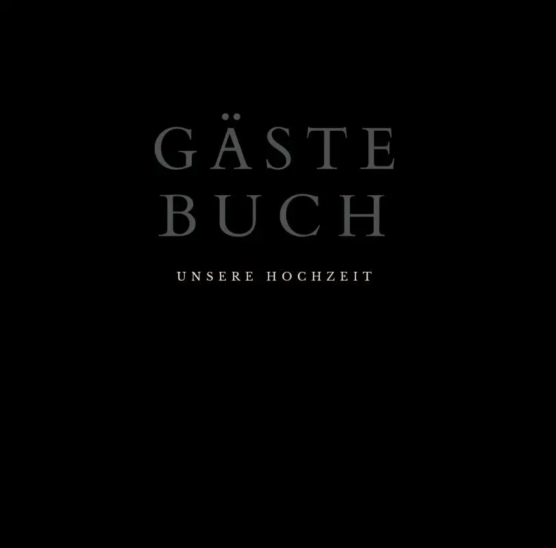 Gästebuch 'Unsere Hochzeit'- Hochzeitsgästebuch BLACK Premium Hardcover 78 Seiten