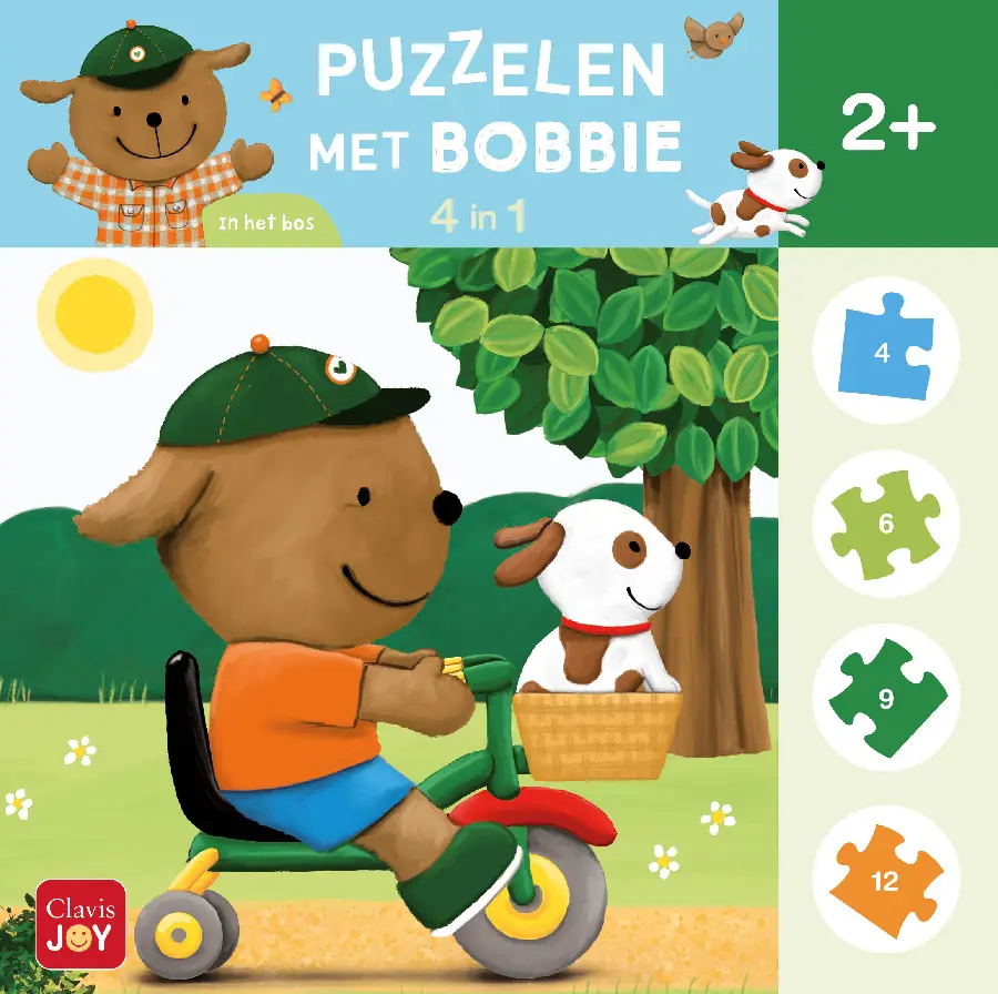 Puzzelen met Bobbie. 4-in-1-puzzel In he