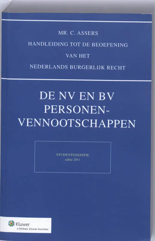 Asser NV en BV, Personenvenootschappen studenteneditie / 2011
