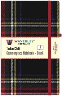 Stewart Modern Black Tartan Hardback Blank Notebook: Large 21cm x 13cm
