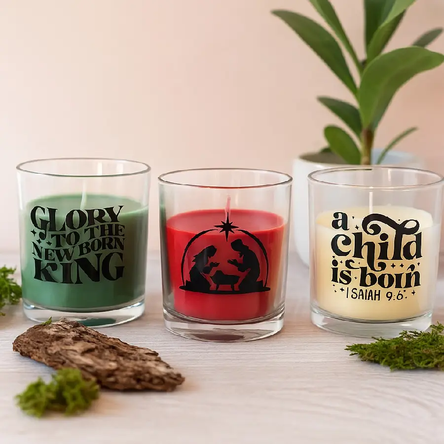 Candle in glas Nativity