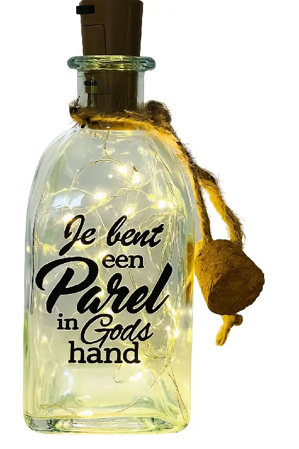 Fles led licht 250 ml Je bent een parel