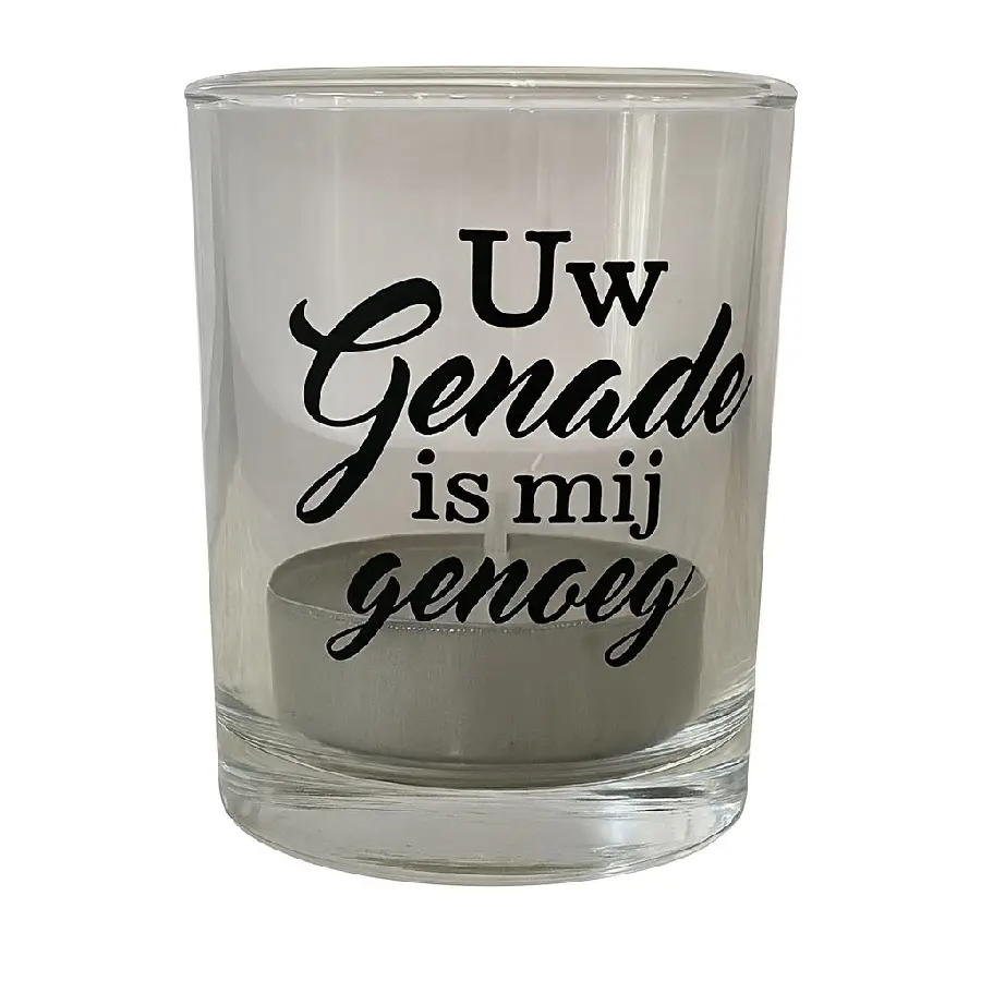 Theelichtje met geurkaars Uw genade is m