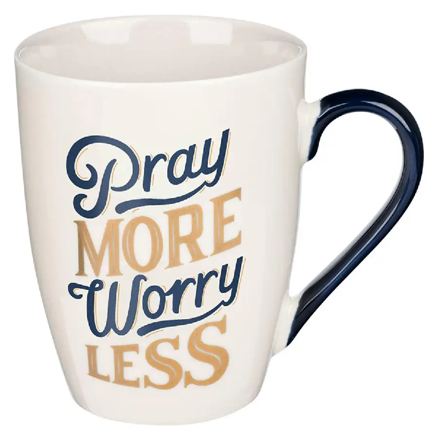 Pray More Worry Less Navy and Gold